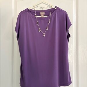 Chico's Plum Short Sleeve Ponte Tee